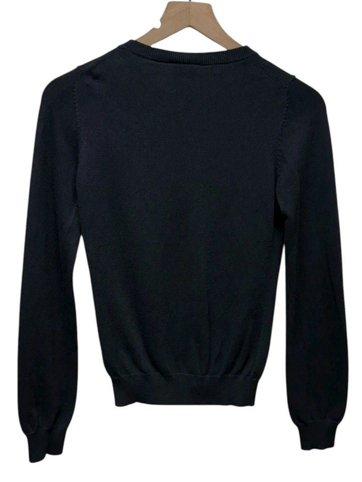 Suéter cárdigan negro cachemir algodón Lacoste para mujer talla 34 botón delantero preppy Foto 2 de 4