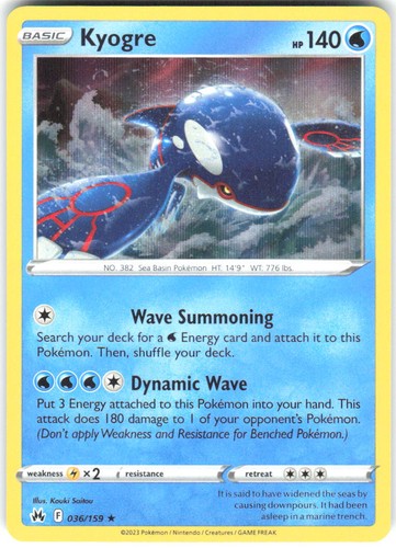 Kyogre 036/159 SWSH: Crown Zenith Holofoil