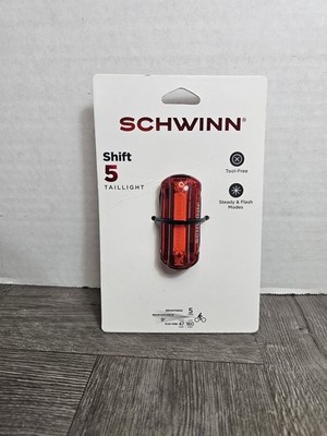 Taillight Bike Schwinn LED Shift 5 Tool-Free Steady and Flash Modes NEW SW 80269