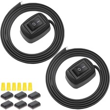 2Black 60cm/23.6inch Type Switch Car Rocker Switch ON/Off Surface Mount DC 12V