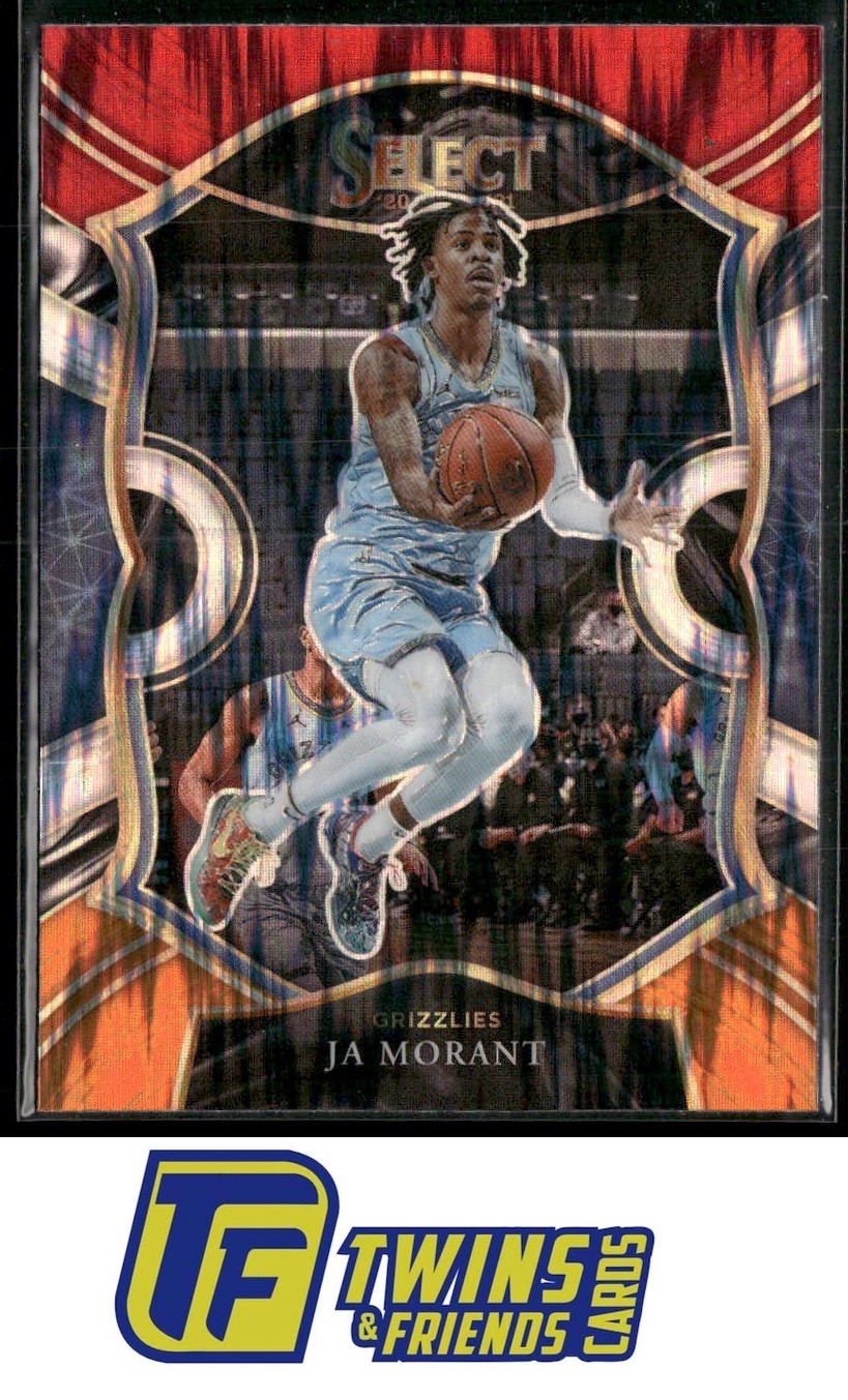 2020-21 Panini Select #60 Ja Morant Red White Orange Flash