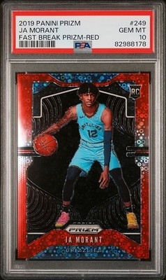 2019 Panini Prizm Ja Morant Fast Break Red /125 PSA 10