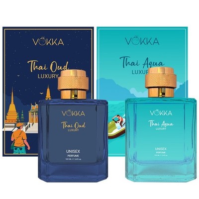 VOKKA Thai Oud & Thai Aqua 200 Ml|Pack Of 2 X 100Ml Unique Luxury Long Lasting 