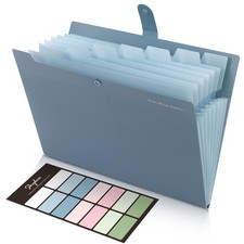 Expanding File Organizer Accordion Folder 8 Pocket Letter Size Blue