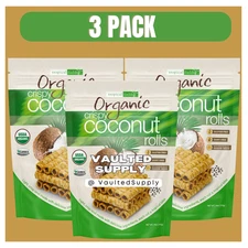Tropical Fields Organic Crispy Coconut Rolls 11oz (3 Pack) Gluten-Free Snack
