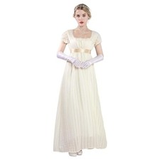 CR ROLECOS Regency Puff Sleeve Empire Waist Tea Party Gown Yellow X-Large