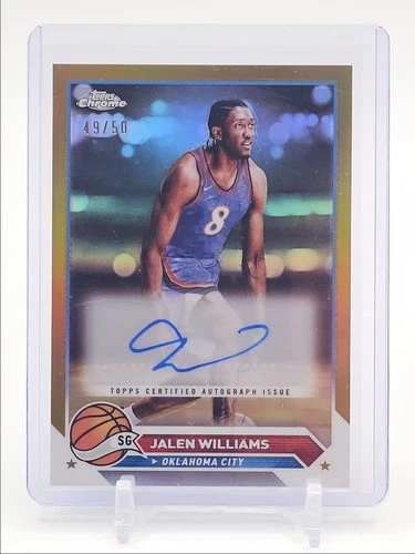 JALEN WILLIAMS 2023-24 TOPPS CHROME AUTOGRAPH GOLD REFRACTOR AUTO /50 Q3668