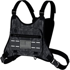 Sports Chest Bag With Phone Holder Breathable Reflective Front Running Vest Pack