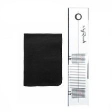 LP Stylus Turntable Record Vinyl Acrylic Calibration Ruler With Cleaning Cloth F