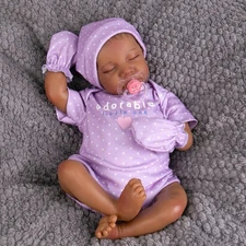 Reborn Baby Dolls Full Body 18 Inch Realistic Newborn Black Baby Girl Christmas