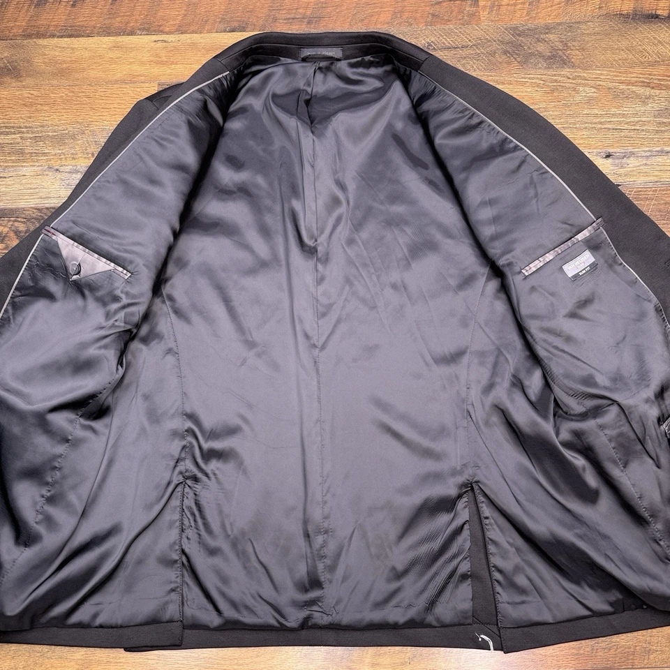 Van Heusen Flex Slim Fit Sport Coat 46R Black Stretch Blazer - Image 3 of 4