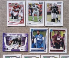 Raiders Score Lot 2018 2016 Derek Carr Black Parallel Charles Woodson HOF Abram