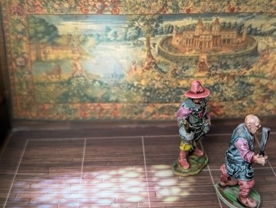 Well painted Sheriff Koto and Constable Tibby fantasy miniatures
