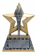 ROCKSTAR VICTORY RESIN TORCH FLAME TROPHY AWARD 6" FREE ENGRAVING PERSONALIZED 