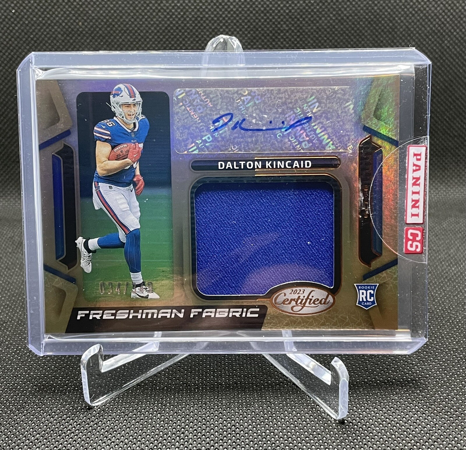 2023 Certified Freshman Fabric Mirror Auto Dalton Kincaid #FFMS-5 34/349 Bills