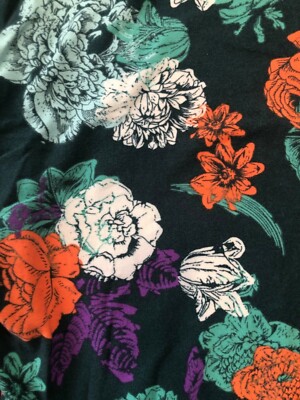 Leggings LuLaRoe One Size - Vert Menthe Pastel à Fleurs - Neuf Avec étiquettes