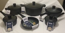 D&W Deane & White Cookware Collection 11 pc Set /Color Black W/Handles NEW
