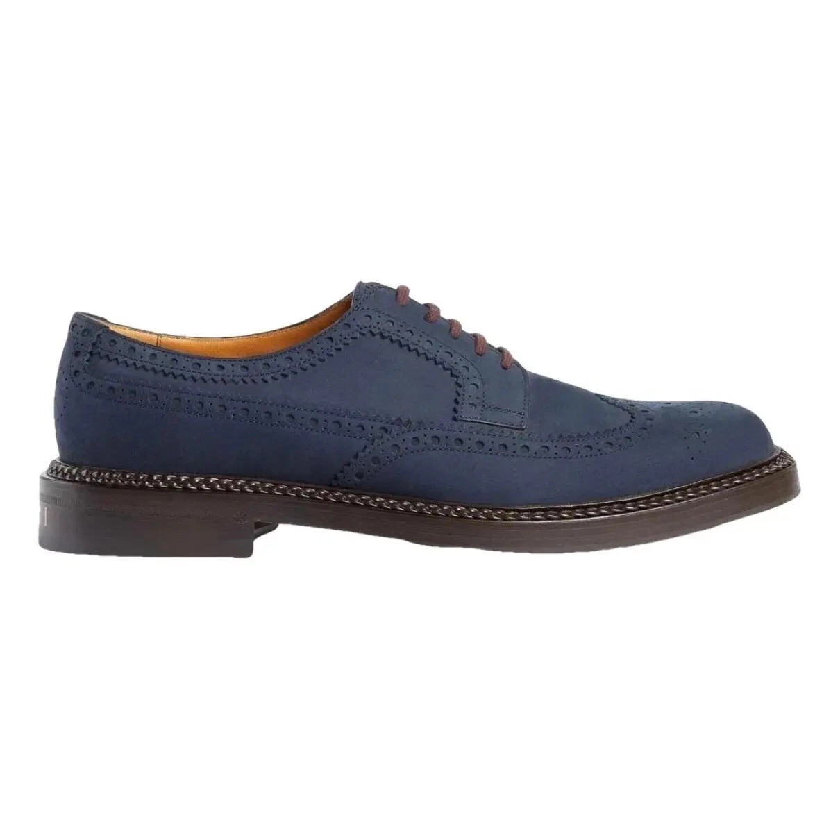 Chaussures à lacets Gucci   Nubuck Alaska Brogue Style 669830 Taille UK 11 / US 11,5 Bleu