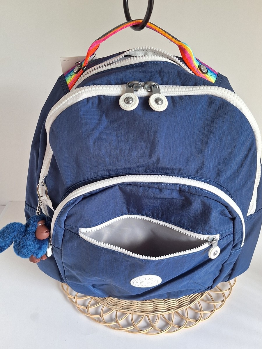 Kipling Seoul Backpack Blue Rainbow Strap Laptop School Travel Bag NWT NWT Kipling Seoul Extra Large 17 main image 4