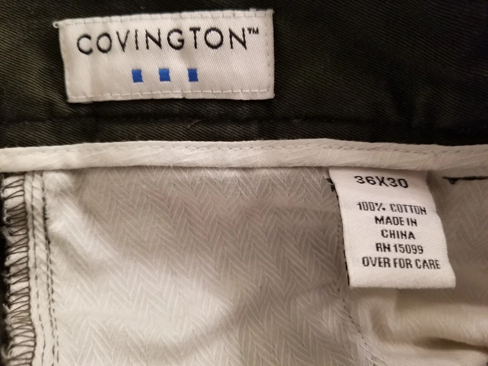 Pantalones Covington para hombre talla 36 x 30 verdes Foto 2 de 4