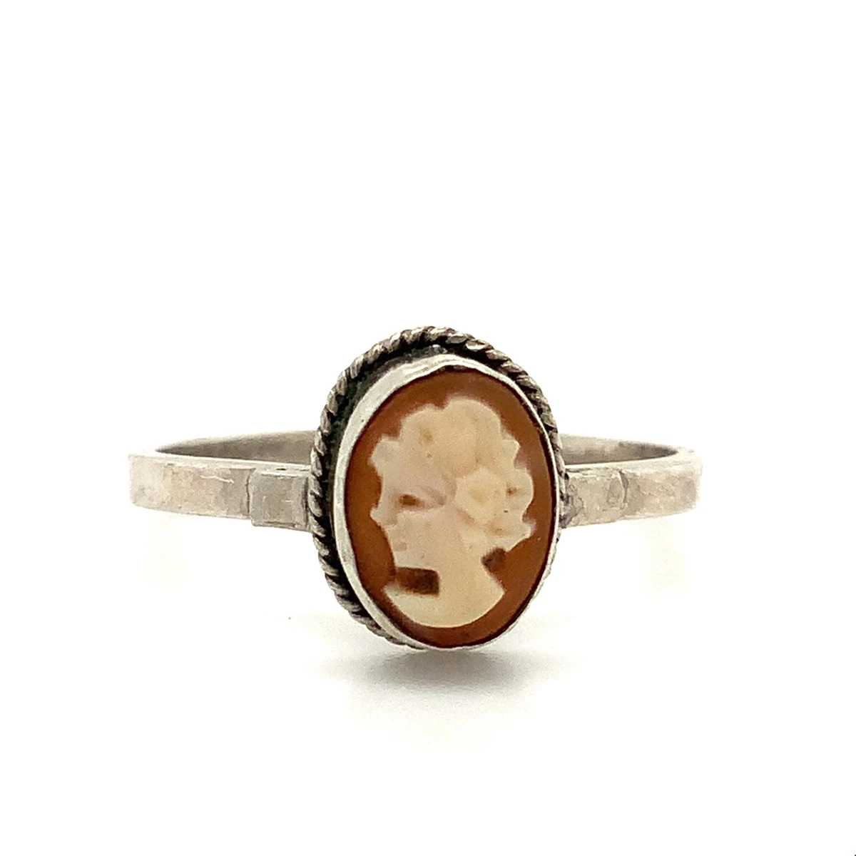 Vintage sterling online silver cameo ring