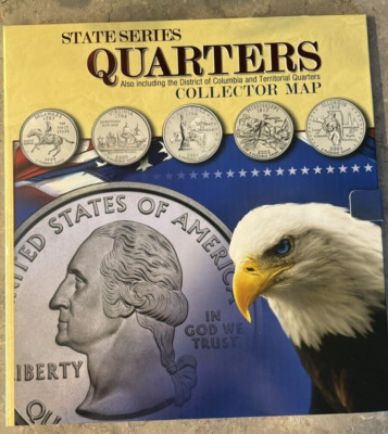 U.S. Statehood Quarters - Color Collector Map with quarters! Whitman 1999-2009