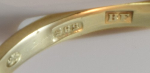 Antiguo anillo de oro de 14K y pendientes con espinelas sintéticas, 6,28 g - Imagen 17 de 18