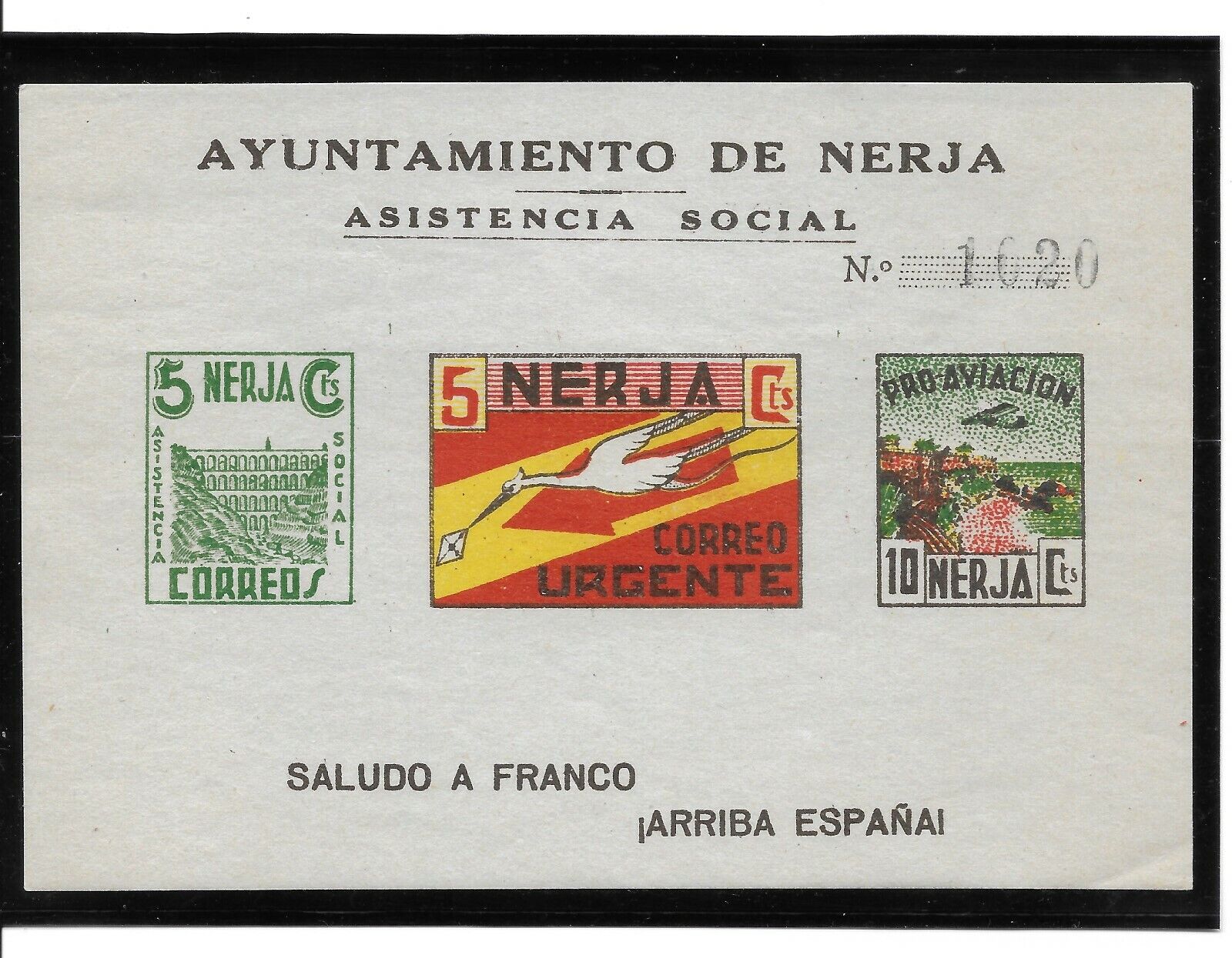 SPAIN Special Bargain Campaign NERJA GALVEZ 519 SOFIMA 8 SPANISH HINGED NEVER CIVIL MINT WAR