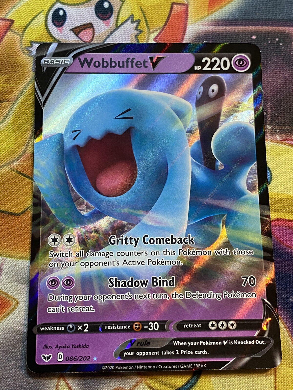 Wobbuffet V 086/202 - Sword & Shield Base - Ultra Rare Holo Pokemon Card NM