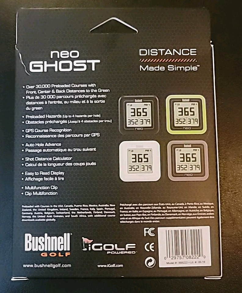 BUSHNELL GOLF NEO GHOST GPS RANGEFINDER 30,000 + Preloaded Courses
