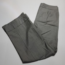 Ann Yaylor Loft Sz 8 Laura Wool Wide Leg Pleated Black And White Dress Pants