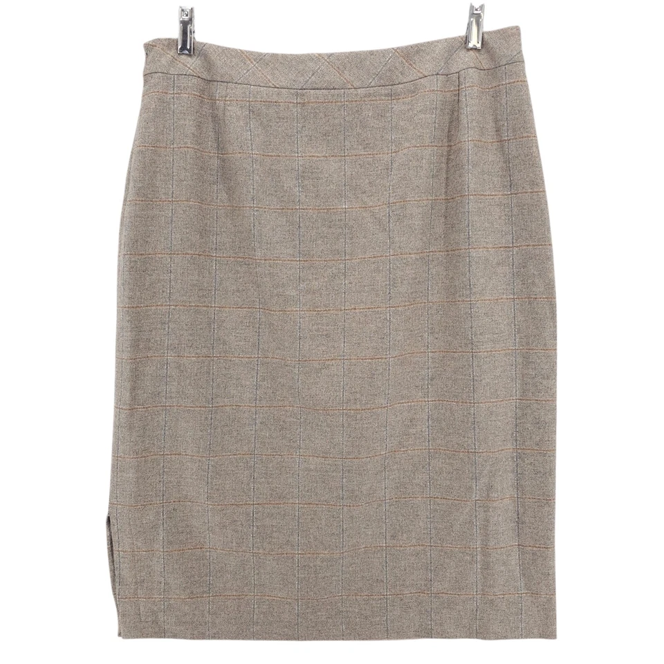 Falda Lápiz Colección SAKS FIVE AVENUE Lana Cachemira Cuadros ITALIA Talla 16 Foto 2 de 4