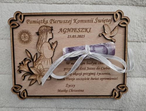 PERSONALIZOWANA KARTKA BON PAMIATKA PIERWSZA KOMUNIA SWIETA - Picture 4 of 4