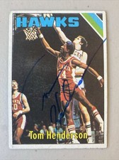 Tom Henderson Signed Autographed Auto 1975-76 Topps Card Atlanta Hawks