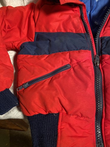 Chaqueta de invierno vintage CB Sports años 80 90 nailon esquí rojo azul niño niños pequeña - Imagen 2 de 10