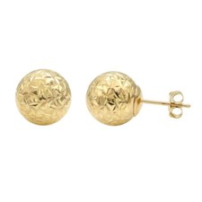 14kt Yellow or White Gold Stud Earrings 14k 14kt Diamond-Cut Ball Bead Studs
