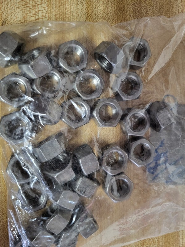 HEX NUTS 1/2"-20 - PLAIN FINISH - GRADE 2 - LOT OF 250 HEX NUTS - NEW SURPLUS
