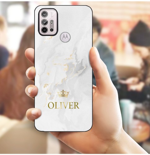 Case Personalised For Motorola E14 G54 G14 G85 G24 Marble Textured Phone Cover - Picture 43 of 96