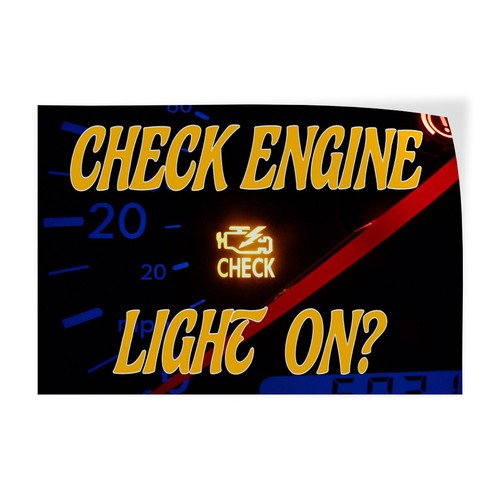 Decal Stickers Check Engine Light on Vinyl Store Sign Label Automotive ...