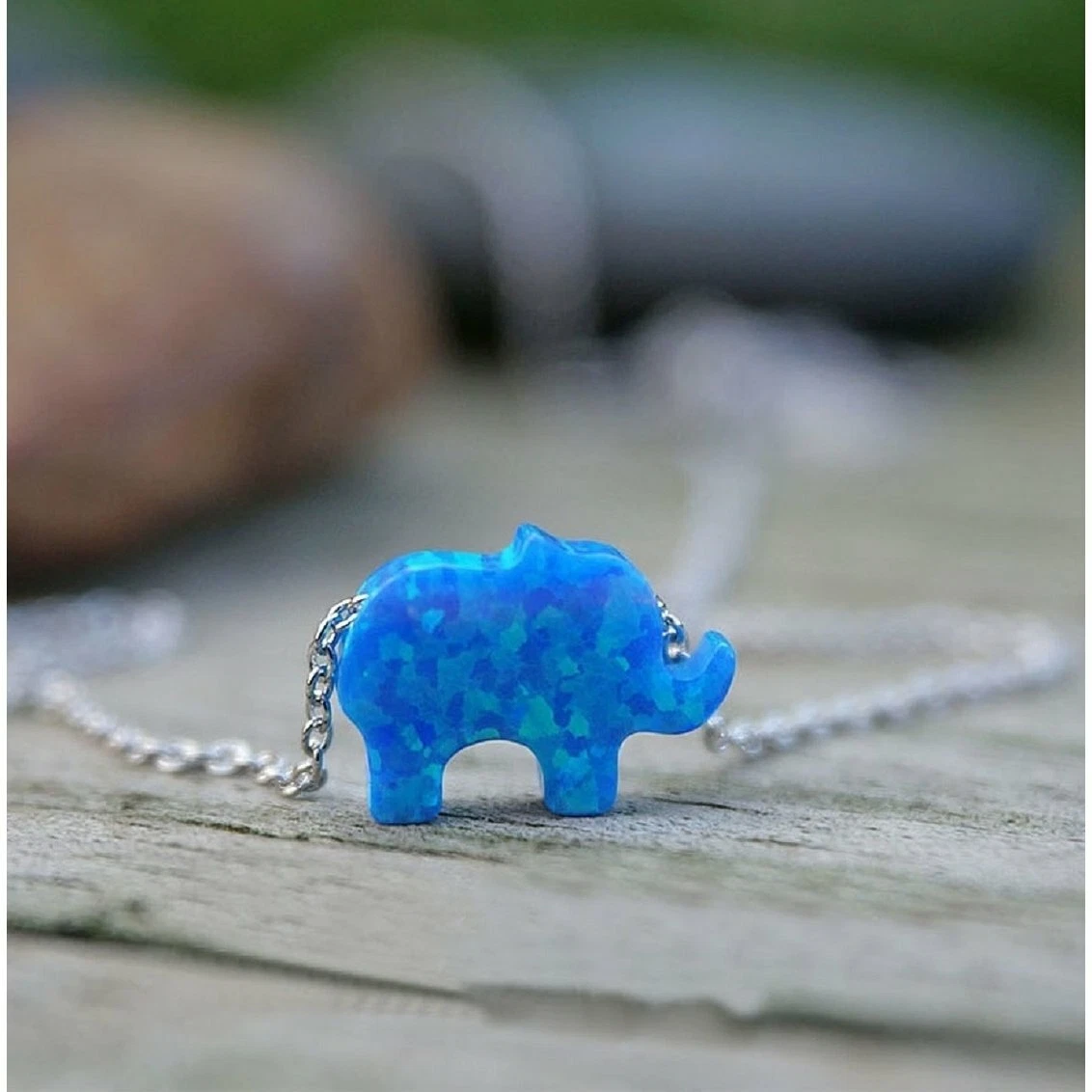 Opal elephant necklace deals