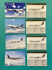 7 UNITED AIRLINES FLEET COLLECTORS CARDS INCLUDING THE 747