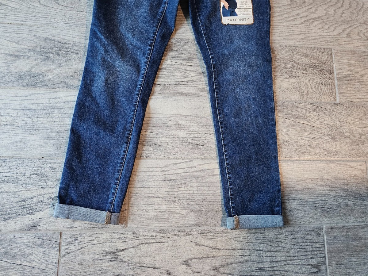BNWT NEW Woman's 9TH Main Curvy Jeans Maternity Blue Denim Pants Size  Large