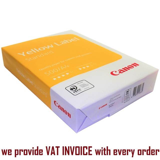 Canon Yellow Label Standard A4 White Printer Paper 80gsm 4 Reams of