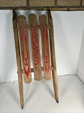 RARE! TORPEDO VINTAGE  1968 EOOD WOODEN CHILD SLED SLEIGH-30"