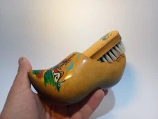 Shoe Polishing Brush Vintage Handmade Of Wooden Brown Primitive Cleaning Tools