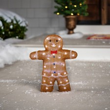 Northlight LED Acrylic Gingerbread Man with Bow Tie Outdoor Christmas Decoration