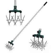 BARAYSTUS Rotary Cultivator Garden Rotary Tiller Adjustable Stainless Steel