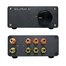 3 in 1 RCA Switch Box - Passive Audio Signal Selector & Splitter