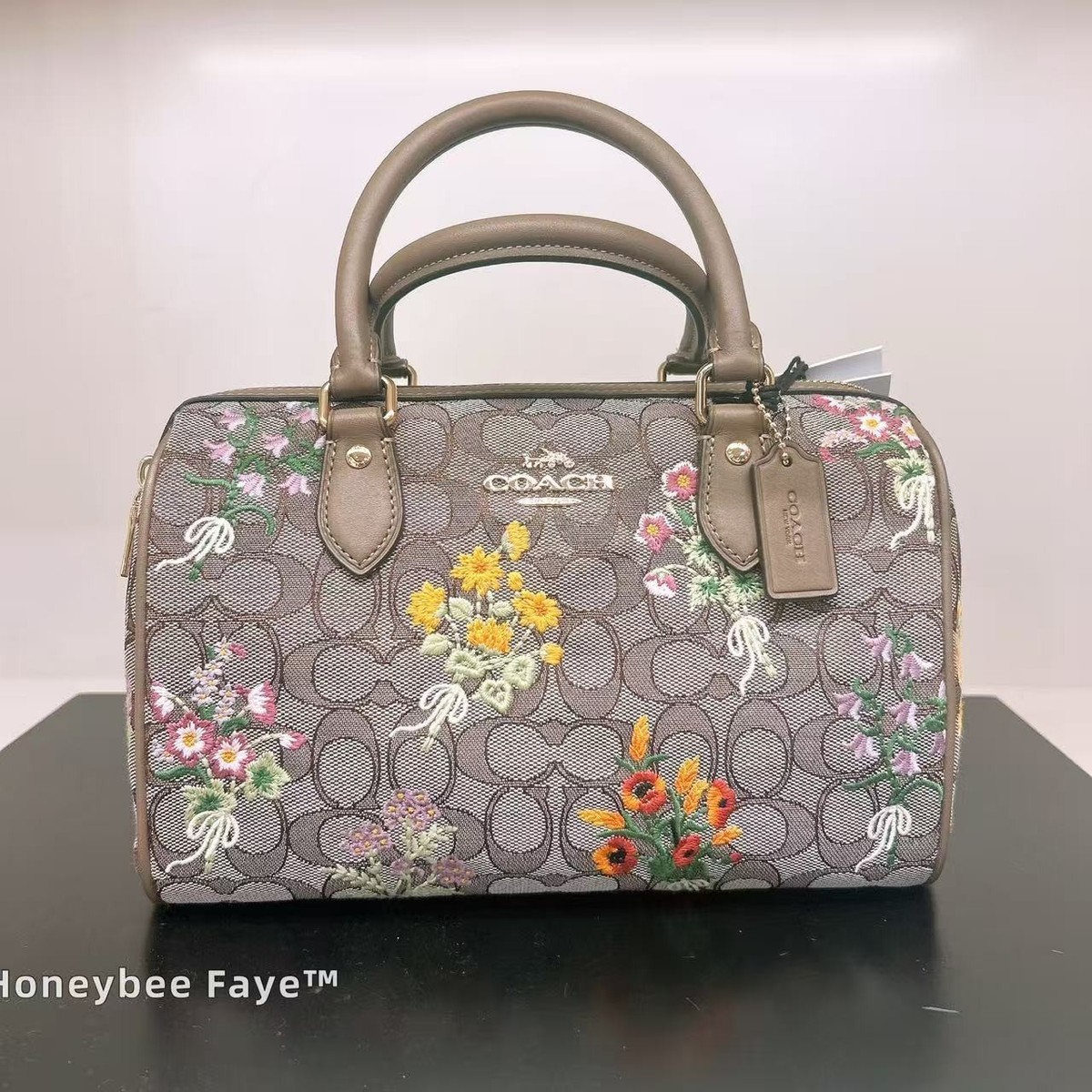 NWT Coach Rowan Satchel Bag In Signature Jacquard With Floral