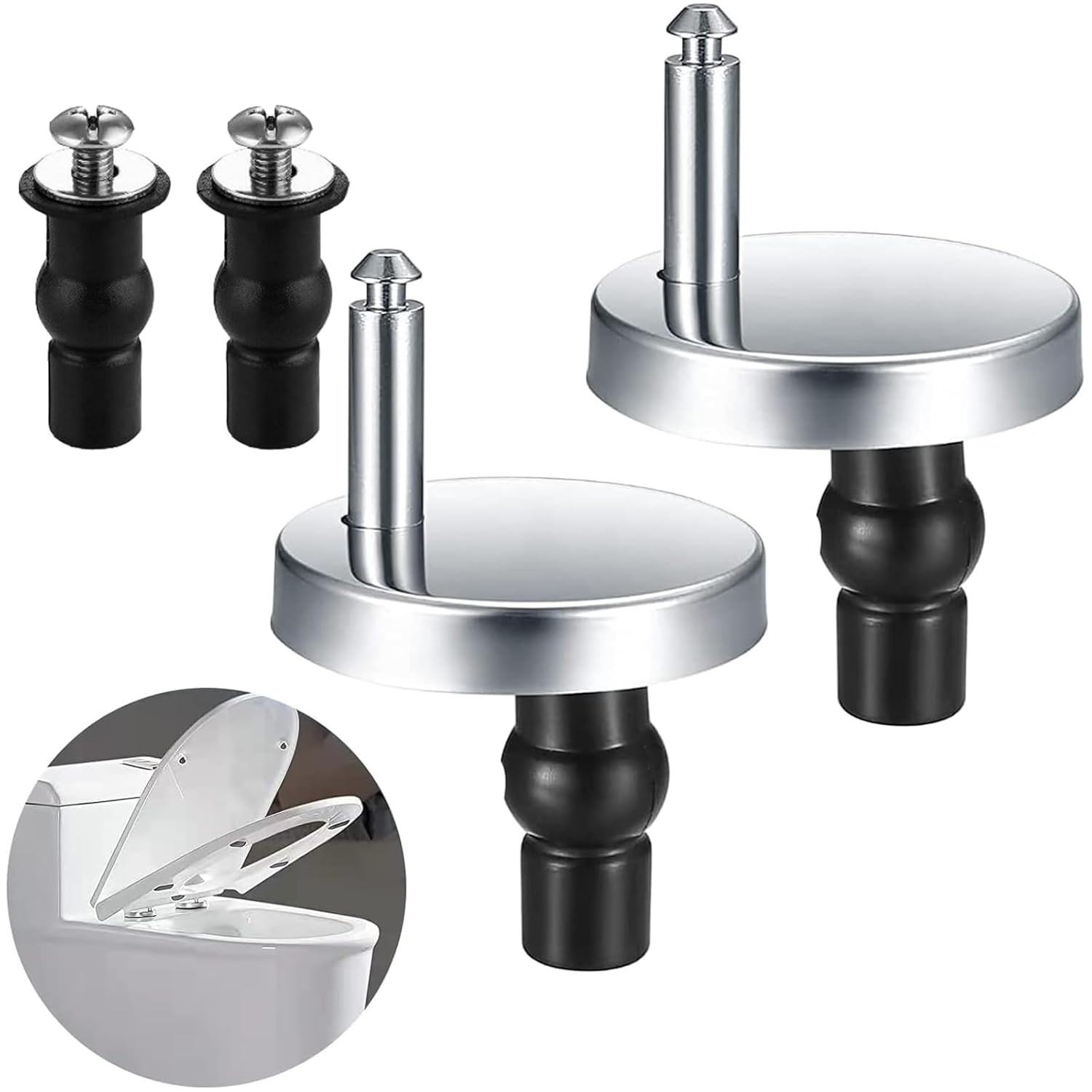 2Pcs Quick Release Toilet Seat Fixings, Universal Soft Close Hinge Replacement